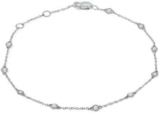 .20CT DIAMOND 14KT WHITE GOLD 3D CLASSIC ROUND BEZEL BY THE YARD LOVE BRACELET