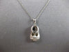 ESTATE .12CT DIAMOND 14K WHITE GOLD MATTE & SHINY BABYGIRL SHOE FLOATING PENDANT