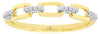ESTATE .05CT DIAMOND 14KT WHITE AND YELLOW GOLD 3D MULTI BAR LINK FUN RING