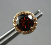 2.30CT DIAMOND & AAA GARNET 14KT ROSE GOLD 3D CLASSIC ROUND HALO STUD EARRINGS