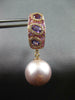 LARGE .88CT DIAMOND & AAA MULTI GEM 18KT ROSE GOLD OVAL & ROUND HANGING EARRINGS