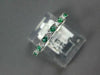 ESTATE .25CT DIAMOND & AAA EMERALD 18KT WHITE GOLD CLASSIC ROUND 2MM FUN RING