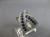 2.79CT DIAMOND & AAA SAPPHIRE 14KT WHITE GOLD 3 ROW CRISS CROSS X INFINITY RING