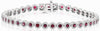 2.83CT DIAMOND & AAA RUBY 14K WHITE GOLD 3D CLASSIC MULTI FLOWER TENNIS BRACELET
