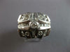 LARGE 1.0CT DIAMOND 14KT WHITE GOLD 3D ROUND & BAGUETTE SQUARE FUN MENS RING