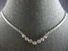 ESTATE .65CT DIAMOND 14KT WHITE GOLD 7 STONE BEZEL ETOILE V SHAPE LOVE NECKLACE