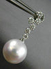 LARGE 1.05CT DIAMOND & AAA SOUTH SEA PEARLS 18KT WHITE GOLD 3D HANGING EARRINGS