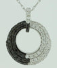 .53CT WHITE & BLACK DIAMOND 14KT WHITE GOLD GRADUATING JOURNEY FLOATING PENDANT