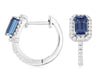 .85CT DIAMOND & AAA TANZANITE 14KT WHITE GOLD CUSHION ROUND & BAGUETTE EARRINGS