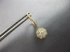 ESTATE .69CT DIAMOND 14KT YELLOW GOLD 3D FLOWER HUGGIE FUN HANGING EARRINGS