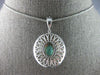 ANTIQUE LARGE 2.10CT DIAMOND & EMERALD 14KT WHITE GOLD 3D OVAL & ROUND PENDANT