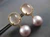LARGE DIAMOND & AAA ROSE QUARTZ & PINK SOUTH SEA PEARL 18KT ROSE GOLD EARRINGS