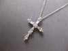 .33CT DIAMOND 18KT WHITE GOLD 3D CLASSIC ROUND & BAGUETTE CROSS FLOATING PENDANT