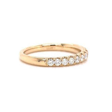 .49CT DIAMOND 18KT YELLOW GOLD ROUND 3MM SEMI ETERNITY WEDDING ANNIVERSARY RING
