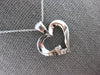 .20CT DIAMOND 14KT WHITE GOLD 3D 2 STONE OPEN HEART LOVE FLOATING PENDANT #27570