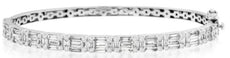 2.40CT DIAMOND 14K WHITE GOLD ROUND & BAGUETTE MULTI SQUARE CUFF BANGLE BRACELET