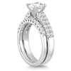 ESTATE 1.8CT DIAMOND 14K WHITE GOLD PRINCESS & ROUND ENGAGEMENT WEDDING RING SET