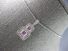 .76CT DIAMOND & AAA PINK SAPPHIRE 14KT WHITE GOLD DOUBLE SQUARE FLOATING PENDANT
