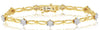.28CT DIAMOND 14KT YELLOW GOLD 3D MULTI FLOWER STAR BY THE YARD TENNIS BRACELET