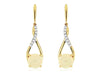 1.80CT DIAMOND & AAA OPAL 14KT YELLOW GOLD ROUND INFINITY LOVE HANGING EARRINGS
