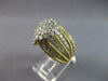 ANTIQUE LARGE 1.35CT DIAMOND 18K 2 TONE GOLD MULTI ROW FLOWER CLUSTER RING 27553