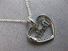 ESTATE .05CT DIAMOND 14KT WHITE GOLD 3D OPEN HEART MOTHER FUN FLOATING PENDANT
