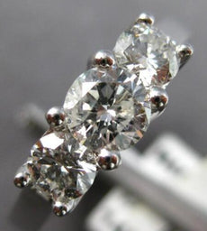 1.0CT DIAMOND 14KT WHITE GOLD ROUND 3 STONE PAST PRESENT FUTURE ENGAGEMENT RING