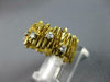 ANTIQUE WIDE .15CT DIAMOND 18KT 2 TONE GOLD 5 STONE MULTI BAR ANNIVERSARY RING