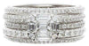 3.41CT DIAMOND 18KT WHITE GOLD ROUND & BAGUETTE MULTI ROW FUN ANNIVERSARY RING