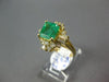 ESTATE 3.20CT DIAMOND & AAA EMERALD 18KT WHITE GOLD ROUND & BAGUETTE FLOWER RING