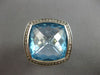 LARGE 15.50CT DIAMOND & AAA BLUE TOPAZ 925 SILVER DAVID YURMAN FUN RING #27731