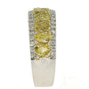 2.68CT WHITE & FANCY YELLOW DIAMOND 18KT 2 TONE GOLD PEAR SHAPE ANNIVERSARY RING