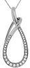 ESTATE .22CT DIAMOND 14KT WHITE GOLD ROUND LOVE KNOT TEAR DROP FLOATING PENDANT