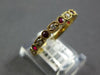 .40CT DIAMOND & AAA RUBY 18KT YELLOW GOLD FILIGREE MILGRAIN SEMI ETERNITY RING