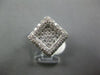 ESTATE LARGE .65CT DIAMOND 18KT WHITE GOLD 3D CLASSIC PAVE SQUARE FUN RING