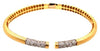ESTATE .46CT DIAMOND 18KT 2 TONE GOLD 3D MATTE & SHINY FUN CUFF BANGLE BRACELET