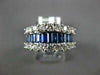 WIDE 2.44CT DIAMOND & AAA SAPPHIRE 18K WHITE GOLD 3D GRADUATING ANNIVERSARY RING