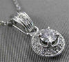 ANTIQUE .47CTW DIAMOND SOLITAIRE 14K WHITE GOLD PENDANT + CHAIN