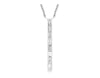 ESTATE .14CT DIAMOND 14KT WHITE GOLD 3D CLASSIC BAGUETTE CHANNEL BAR NECKLACE