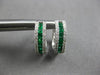.76CT DIAMOND & AAA EMERALD 14KT WHITE GOLD 3D BAGUETTE & ROUND HUGGIE EARRINGS