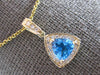 1.05CT DIAMOND & AAA BLUE TOPAZ 14K WHITE GOLD TRILLION & ROUND HALO FUN PENDANT