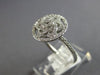 ESTATE WIDE .33CT DIAMOND 14KT WHITE GOLD 3D FLOWER STAR OF DAVID HALO FUN RING