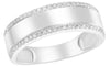 WIDE .22CT DIAMOND 14KT WHITE GOLD MATTE & SHINY SEMI ETERNITY ANNIVERSARY RING