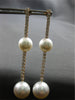 EXTRA LARGE & LONG 1.81CT DIAMOND & AAA SOUTH SEA PEARL 18KT ROSE GOLD EARRINGS