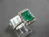 WIDE 1.87CT DIAMOND & AAA EMERALD 14KT WHITE GOLD 3D SQUARE HALO ENGAGEMENT RING