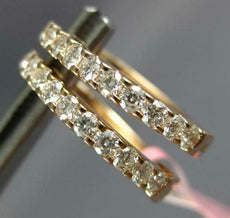 ESTATE .58CT DIAMOND 14KT ROSE GOLD 3D 2MM CLASSIC OVAL HUGGIE HANGING EARRINGS