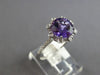 1.76CT DIAMOND & AAA AMETHYST 14K WHITE GOLD ROUND HALO SUNBURST FLOWER FUN RING