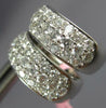 ESTATE WIDE 1.50CT DIAMOND 14KT WHITE GOLD 3 ROW CLASSIC HUGGIE HANGING EARRINGS