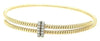 ESTATE .13CT DIAMOND 18K 2 TONE GOLD FLEXIBLE CRISS CROSS SNAKE BANGLE BRACELET