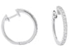 ESTATE .51CT DIAMOND 14KT WHITE GOLD CLASSIC ROUND HUGGIE HOOP HANGING EARRINGS
